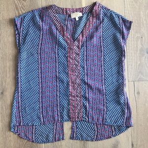 Semi sheer high low blouse